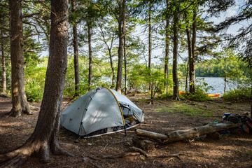 low impact waterfront campsite on spoonwood pond in new hampshir