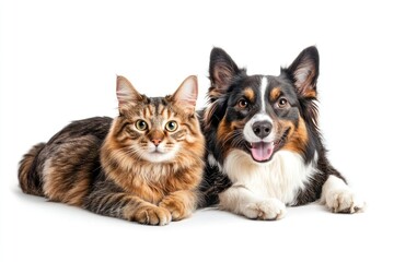 Poster - Cat and dog together peacefully