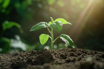 Poster - Young plant in fertile soil