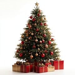 festive christmas tree with gifts