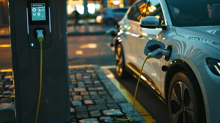 Wall Mural - electrical cars charging 