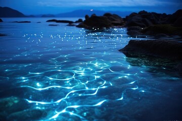 Wall Mural - Sea outdoors nature night.