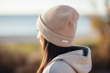 Canvas Print - Beanie person head day.