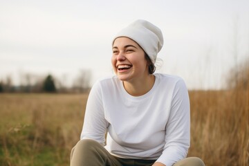 Canvas Print - Laughing outdoors smile adult.