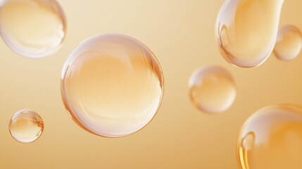 Wall Mural - a close up of a bunch of bubbles with a yellowish tint