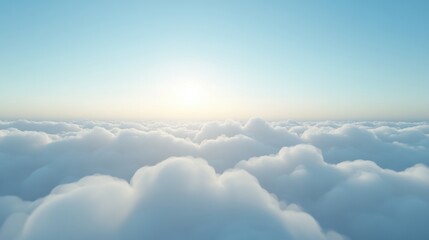 Wall Mural - The sky is filled with fluffy white clouds