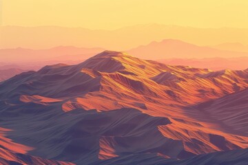 Sticker - Golden desert mountain sunset