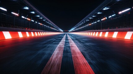 Canvas Print - Race track finish line racing on light night