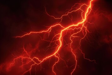 Sticker - Vivid red lightning bolts striking