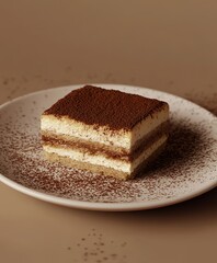 Wall Mural - a small piece of Tiramisu, In Solid colors and background