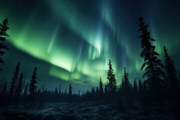 Canvas Print - Outdoors nature aurora night.