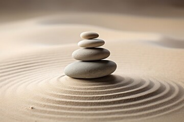 Poster - Zen garden stones balanced harmony