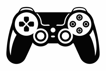 Joystick silhouette vector icon, Game controller art illustration