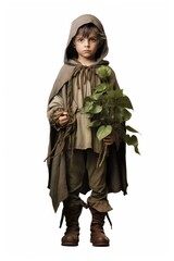 Canvas Print - A little elf costume white background outerwear.