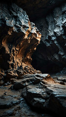 Wall Mural - bizarre rock formations deep nature cave background backdrop