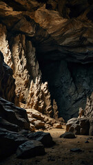 Poster - natural sculptures in the deep nature cave background backdrop