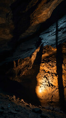 Poster - shadows dancing on the deep nature cave background backdrop