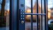 © Nawarit - Smart lock with keypad on a front door, providing keyless entry