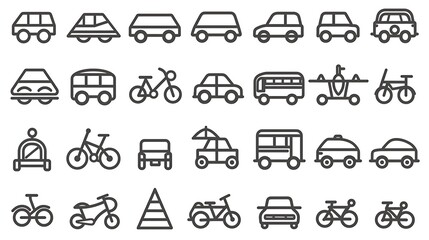 Wall Mural - Set of transport icons 