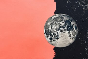 Sticker - Moon art astronomy painting.