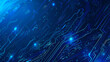 © waylan_design - Neon glowing digital technology circuit board in computer. Futuristic glowing bright blue color. Abstract connection concept presentation background Communication wireframe laser pattern illustration