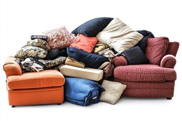 Poster - Colorful pile of various cushions