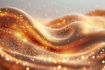 Wall Mural - A wave of gold glitter is shown in the image