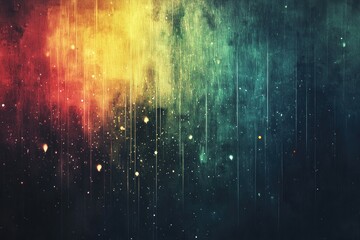 Wall Mural - Abstract colorful bokeh with vertical light streaks on a dark background Generative AI