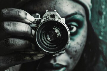 The photographer Camera, old, dark, art, close-up, fine art portrait, fun, outdoors, passion, photography themes,