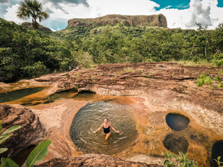 piscinas naturais na região de pinga fogo, goiás