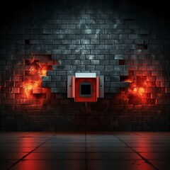 A photo of a firewall concept for IT security