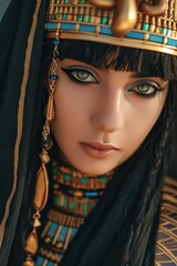 Beautiful woman in the goddess ancient egypt beauty style background, ai generated