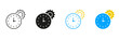 © gentle studio - Clock and Sun Line and Silhouette Icon Set. Summer Time Icon. Alarm for Sunbathing. Sunrise and Sunset Hours Sign. Editable Stroke. Isolated Vector Illustration