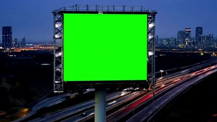 dynamic green screen billboard footage modern city, perfect for adding captivating visuals to your p
