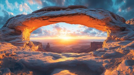 Wall Mural - Sunset Through a Natural Arch