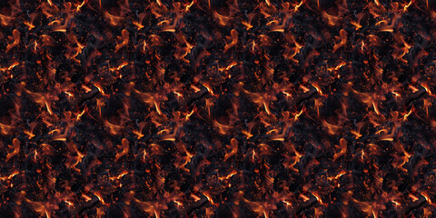 Floating embers texture with a glowing, fiery appearance. Seamless texture background. Pattern design