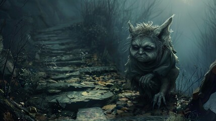 Dark Forest Creature: A Mystical Fantasy Illustration