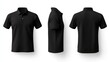 © Denny - Black Polo Shirt Mockup with Front, Side, and Back Views