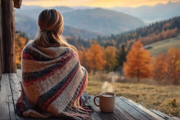 Poster - Woman at a Mountain Lodge