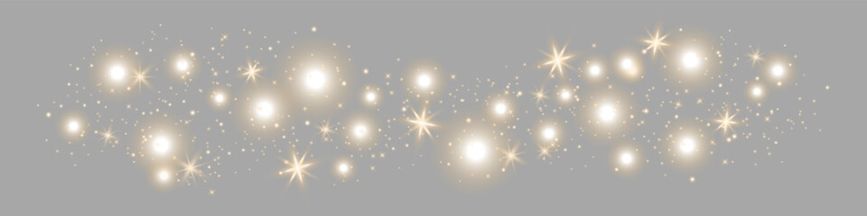 Wall Mural - Shiny dust vector glitter on transparent background. Christmas Holiday glow particle. Magic star effect. Sparkling glitter decorations for your design. Vector illustration EPS10