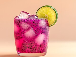 Wall Mural - Refreshing Dragon Fruit Drink with Lime