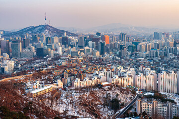 Seoul, South Korea On a Winter Dusk