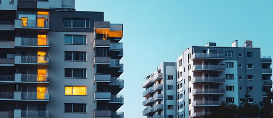 Poster - Residential area with modern apartment buildings