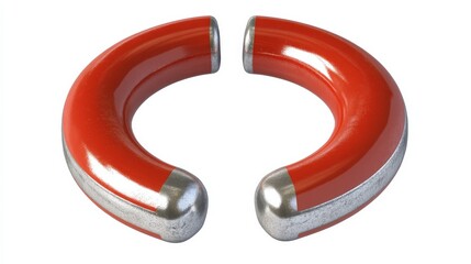 Two red magnets are shown in a close up