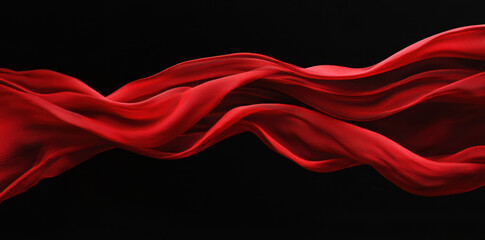 Canvas Print - Red Fabric Flow.