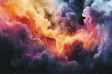 Canvas Print - Watercolor Galaxy.