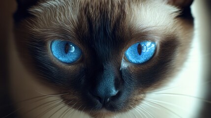 Wall Mural - Stunning Blue Eyes of a Siamese Cat