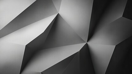 Wall Mural - abstract grey geometric shapes creating dynamic shadows and depth.