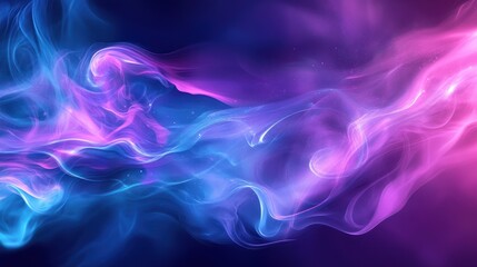 Wall Mural - Abstract swirling smoke in vibrant shades of blue and pink, creating a mesmerizing flow and dreamy atmosphere.