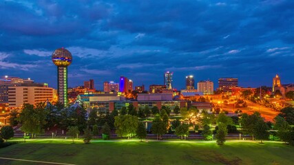 Wall Mural - Knoxville, Tennessee, USA downtown skyline and tower at twilight.